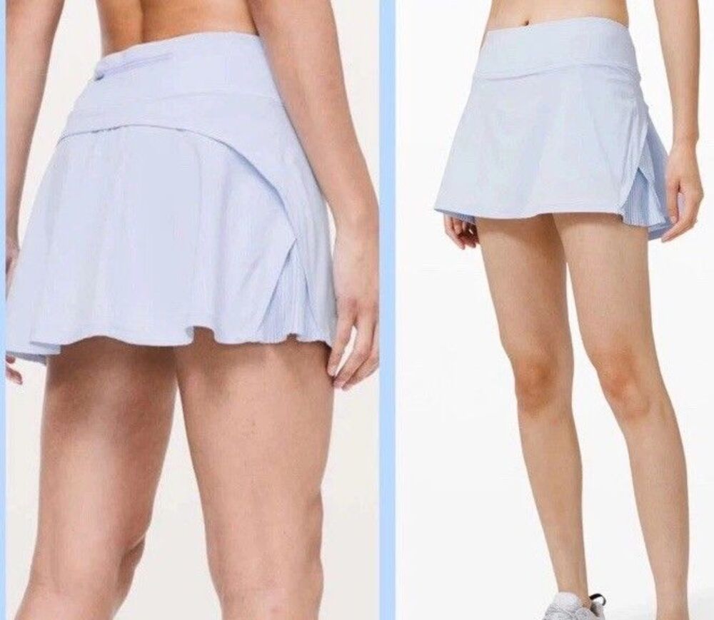 Lululemon Play Off the Pleats skirt. Serene Blue Sz 10 13 in.